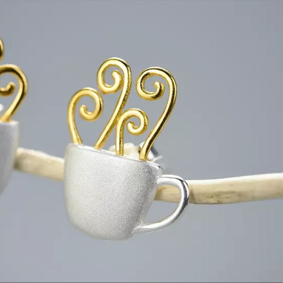 🎁 Artisan Handmade 925 Silver The Zenayde Mug Earrings - Picture 9 of 10